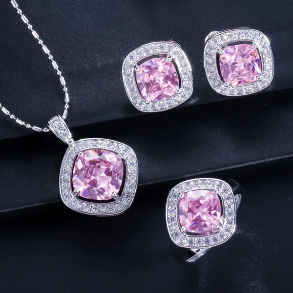 Festive Fashion 4pc Princess Signature Jewelry Set - ROSY QUARTZ