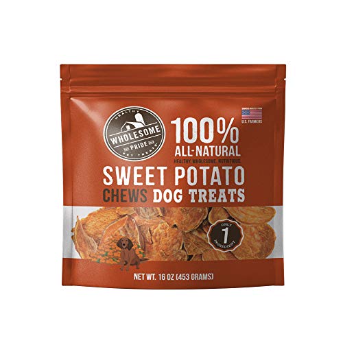 Wholesome Pride Sweet Potato Chews 100% All-Natural Single Ingredient, USA-Sourced Dog Treats, 16 oz - Sweet Potato Chews - 1 Pound (Pack of 1)