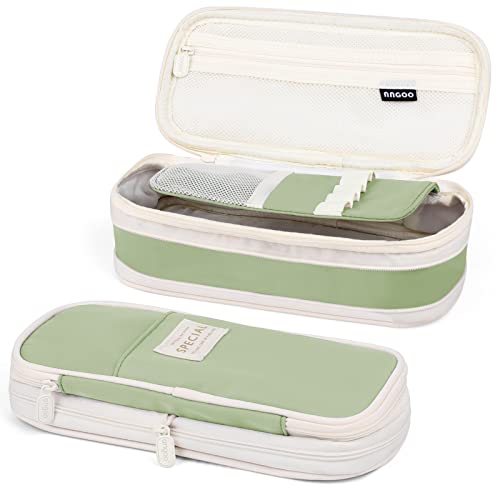 Mamowla Trousse Scolaire Crayons Grande Capacité Multifonction, Sac à Crayons école Papeterie Organisateur pour Stylos Maquillage collégiens Fille Garçon Adulte Ado(Vert Clair) - Vert Clair