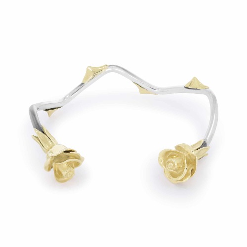 Sammi 'The Rose Amongst Thorns' Silver Bracelet with Mixed Metals - The Great Frog London - USA
