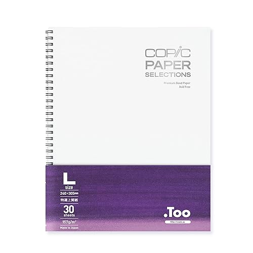 Copic Wire-Bound Sketchbook L, 9"x12", Premium Bond Paper (157gsm), 30 sheets, White - 9"x12" - White