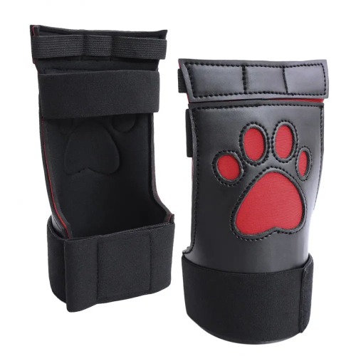Vegan Leather Puppy Paw Mittens in Red or White - Red