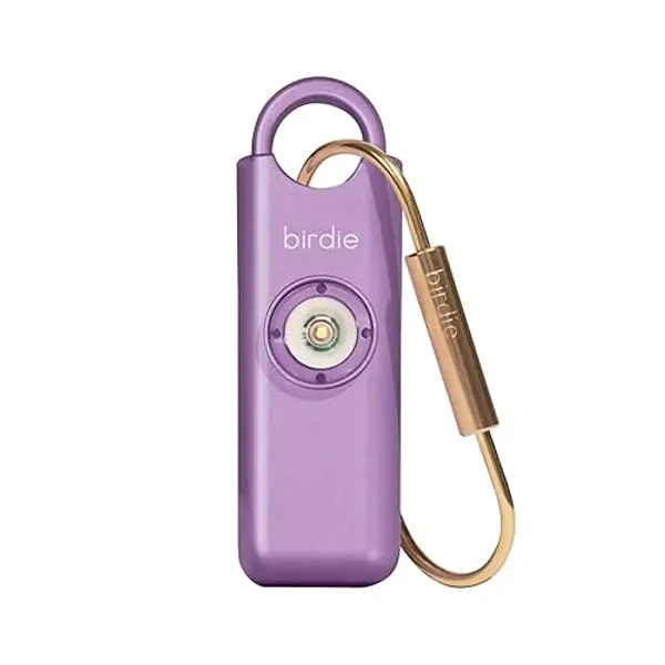 She’s Birdie–The Original Personal Safety Alarm for Women by Women–Loud Siren, Strobe Light and Key Chain in a Variety of Colors (Metallic Purple) - Metallic Purple - 1
