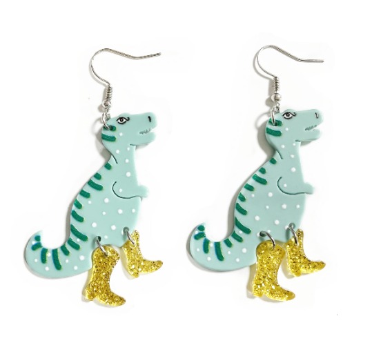 Cute Cowboy Dino Earrings 