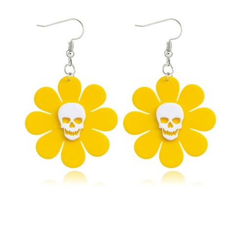Skull Daisy Earrings 