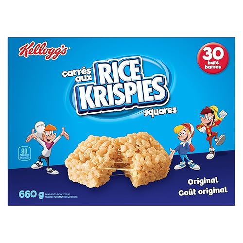 Kellogg's Rice Krispies Square Bars 660g Jumbo Pack-Original, 30 Cereal Bars {Imported from Canada}