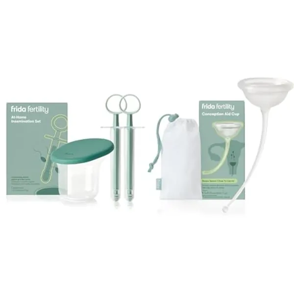 Frida Fertility at-Home Insemination Kit, Developed with Fertility Specialists + Frida Fertility Conception Aid Cup, Keeping Sperm Close to Cervix, Reusable