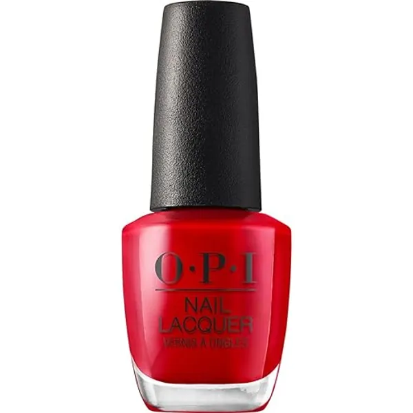 OPI Nail Lacquer Nail Polish | Opaque Light Red Crème Chip Resistant Nail Polish | Vegan, Fast Drying, Streak Free - Big Apple Red