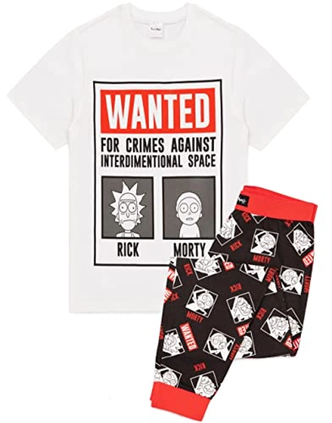RICK AND MORTY Wanted Men's Pyjamas Poster T-Shirt and Lounge Pant's