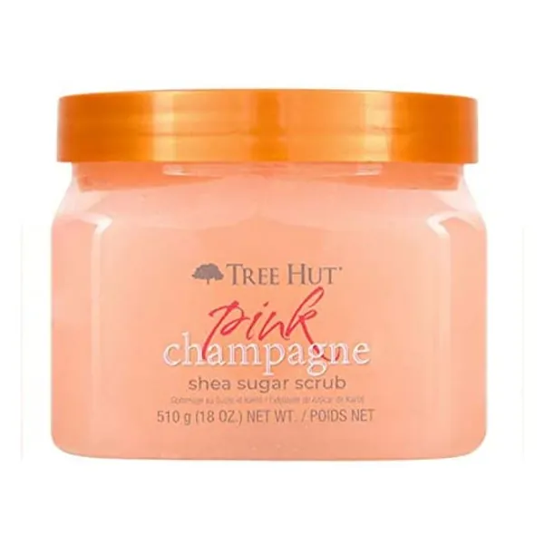 Tree Hut Pink Champagne Shea Sugar Scrub 18 Oz! Formulated With Real Sugar, Certified Shea Butter And Peach Extract! Exfoliating Body Scrub That Leaves Skin Feeling Soft  Smooth! (Pink Champagne)