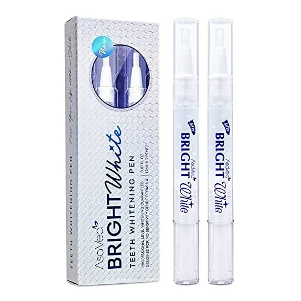 AsaVea Teeth Whitening Pen, 2 pens, More Than 20 Uses, Effective, Painless, No Sensitivity, Travel Friendly, Easy to Use, Beautiful White Smile, Natural Mint Flavor