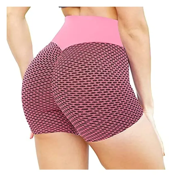 GYMSPT High Waisted Booty TIK Tok Yoga Shorts for Women Butt Lifting Textured Sports Shorts Sexy Customes Workout Shorts