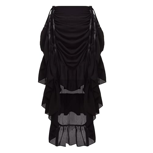 GRACEART Women's Victorian Steampunk Skirt Pirate Costume Burlesque - Small - Chiffon (Black)