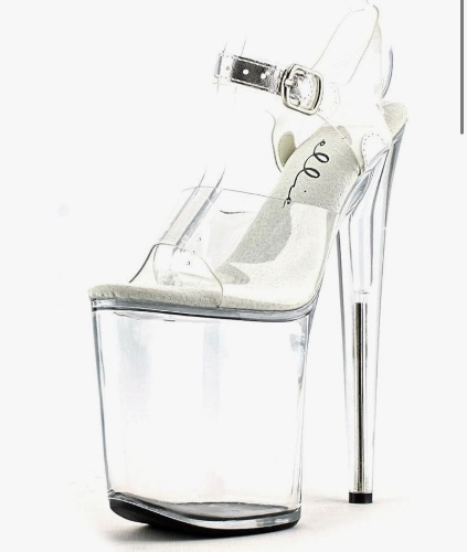 Clear 8inch platform heels 