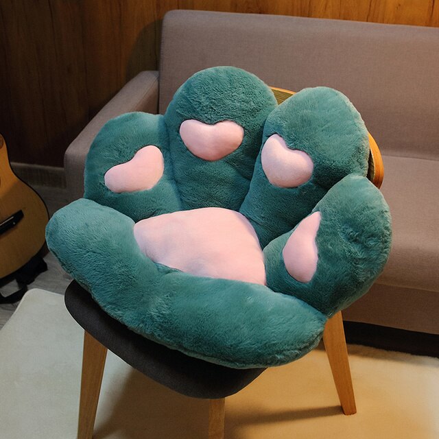 1pc/ 2 Sizes Soft Cozy Paw Pillow Cushion for Chair - heart turquiose / 80cm