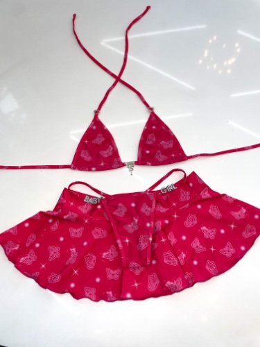 Airbrush hearts baby girl rhinestone skirt set | Small/medium