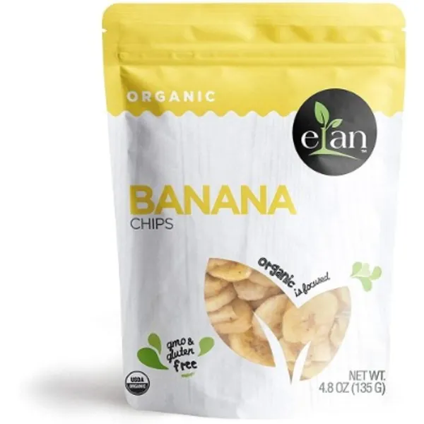 ELAN Organic Banana Chips, Non-GMO, Vegan, Gluten-Free, 135 Gram