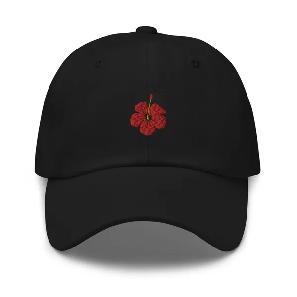 Hibiscus Embroidered Dad hat by ICONSPEAK