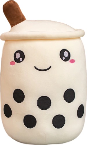 Boba Plushie XL 🧋 - Smiley (Cream) / 28″ / 70 cm