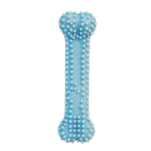 Nylabone Puppy Teething & Soothing Flexible Chew Toy Blue Bone Chicken X-Small/Petite (1 Count) - Blue Bone Chicken X-Small