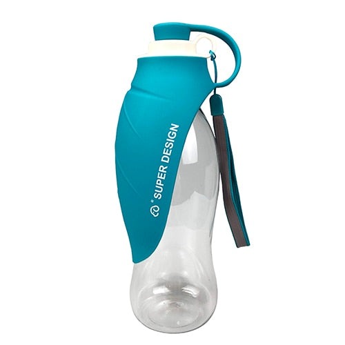 Portable Dog Foldable Leaf Water Bottle / Water Bowl - Blue 580ML / United States