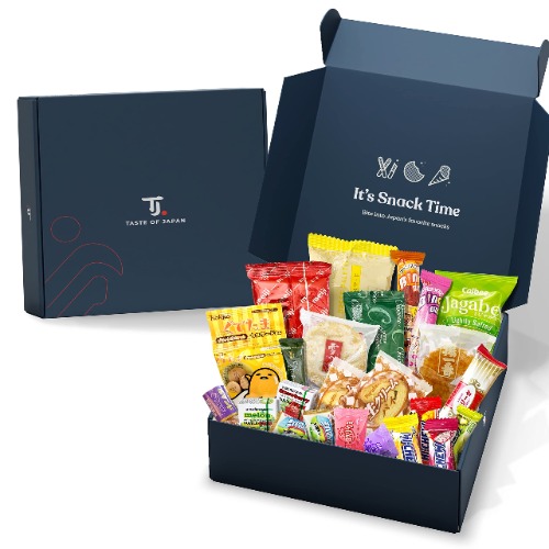 Taste of Japan - Premium Authentic Japanese Snacks & Candy Box - 30+ pcs Asian Japanese Food Gift Box Dagashi Set for Students and Friends - Assortment of Sweet, Salty and Savory International Snacks - 