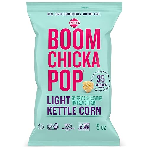Angie's BOOMCHICKAPOP Light Kettle Corn Popcorn, 5 Ounce Bag (Pack of 12 Bags) - Kettle-Corn - 5 Ounce (Pack of 12)