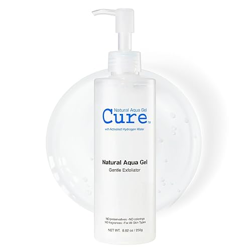 Cure by Toyo | Aqua Gel Gentle Exfoliator | Clear and Softer Skin | Non-Abrasive Face and Body Cleanser | Sensitive Skin | Big Size 8.82oz - 8.82 Fl Oz (Pack of 1)