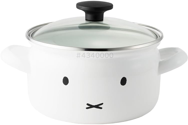 Fuji Horo MFF-18W Double Handed Pot, 7.1 inches (18 cm), Miffy Face - White