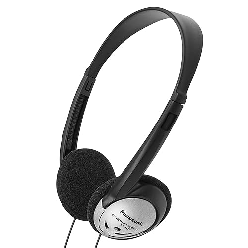 Panasonic Headphones On-Ear Lightweight with XBS RP-HT21 (Black & Silver) - On Ear - No Mic