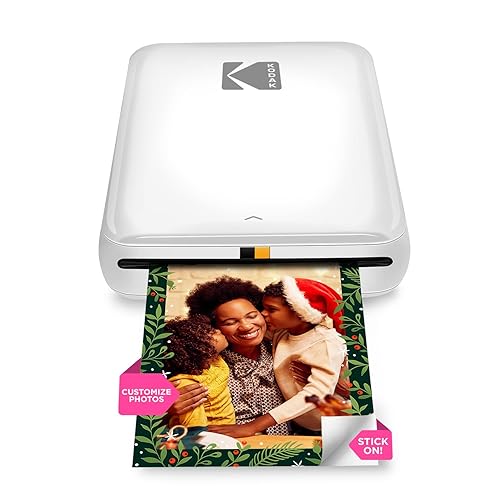 KODAK Step Instant Smartphone Photo Printer - Portable Mini Color Wireless Mobile Printer - Zink 2x3” Sticky-Back Photos - Bluetooth Compatible with iOS & Android Devices - Fun Editing App - White - White - Printer