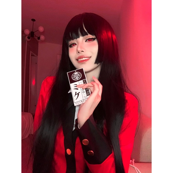 Kakegurui Cosplay Costume | Yumeko Jabami Cosplay Full Set Suit, with Accessories & Wig