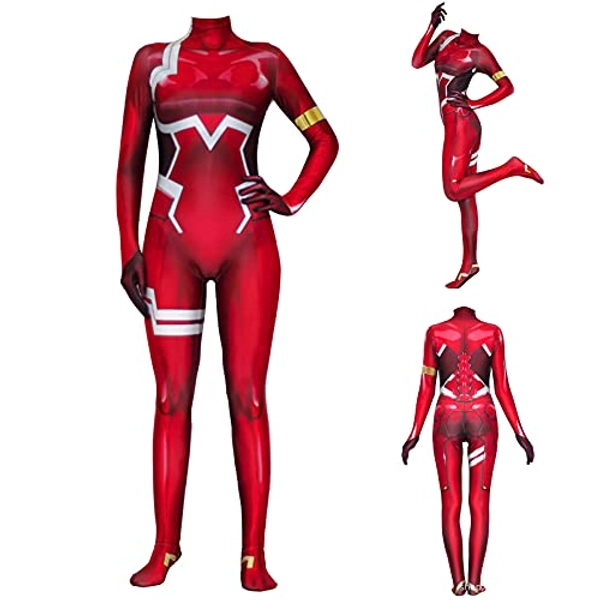 Darling in The FRANXX Cosplay Kostüm Halloween Jumpsuit Onesies Anime Zero Two 02 Rot Bodysuit Battle Suit