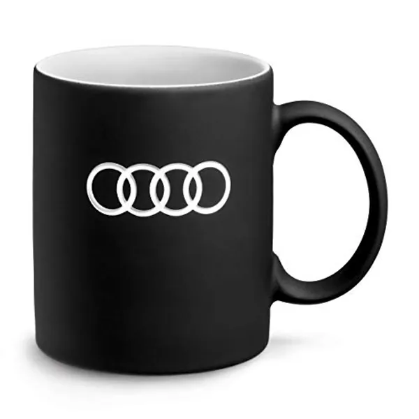 Audi 3291900500 Porzellan Becher, 350ml Kapazität, Schwarz