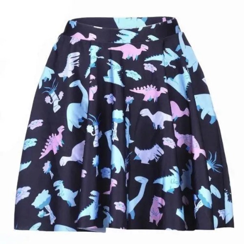 Pastel Goth Dinosaur Skirt for Cute Dino Princess Vibes - S