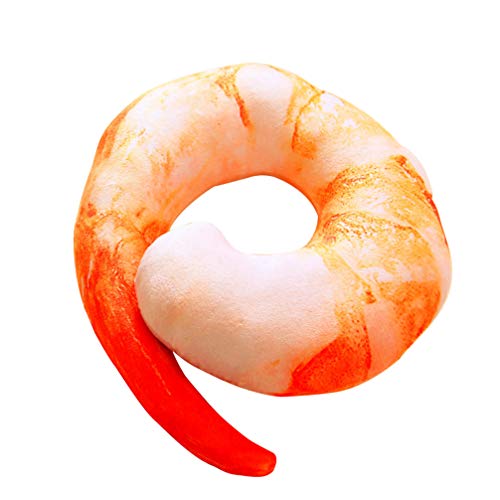 Toyvian Plush Food Toys Simulation Shrimp Realistic Cute Food Meat Neck Protective Pillow Throw Cushion
