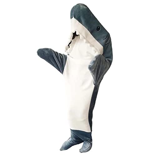 VAHIGCY Shark Blanket Adult - Wearable Shark Blanket Super Soft Cozy Flannel Hoodie - Shark Onesie Blanket Hoodie - 2xl