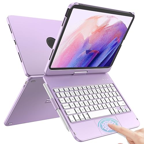 TQQ Touchpad Keyboard Case for iPad 10th Generation (10.9", 2022), iPad 10th Generation Case with Keyboard-360° Rotatable Protective Cover for Latest iPad 10th Gen 10.9 inch 2022 (Light Purple) - Light Purple