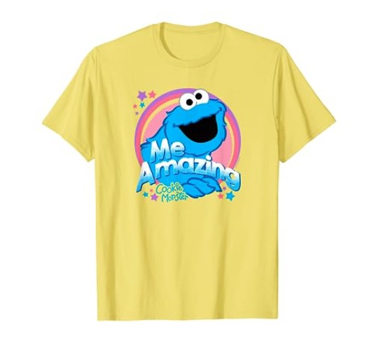 Sesame Street Cookie Monster Me Amazing T-Shirt - Lemon Yellow - XX-Large