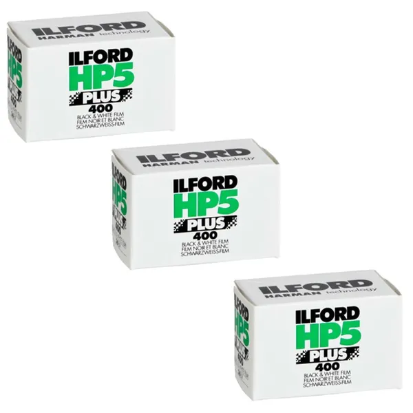 Ilford HP5 Plus 135-36 Black & White Print Film (2 Pack Plus One Free)