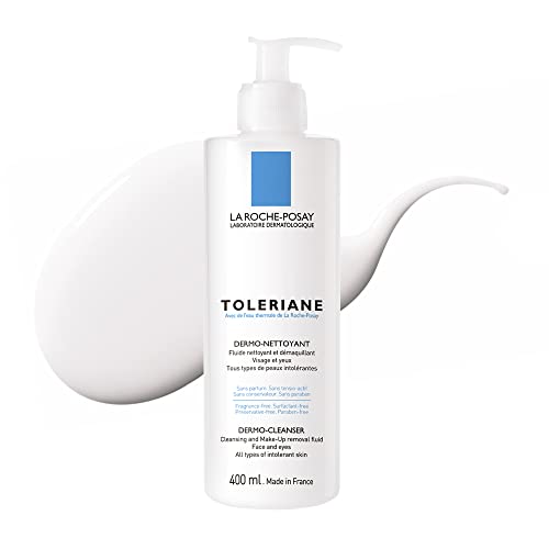 La Roche-Posay Unscented Face Cleanser, Toleriane Dermo-Cleanser Soothing & Hydrating Face Wash with Glycerin, Fragrance Free, Paraben Free, Preservative Free, Sensitive Skin Approved. - Unscented - 400 ml (Pack of 1)