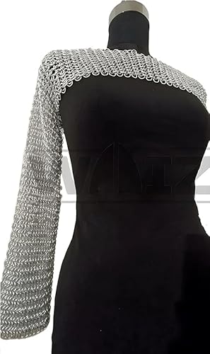 Aluminum Butted Chainmail Crop Top with Long Sleeves for Modern Knights | Lightweight Protection Fantasy Wear LARP Costume - 32 Inches Bust