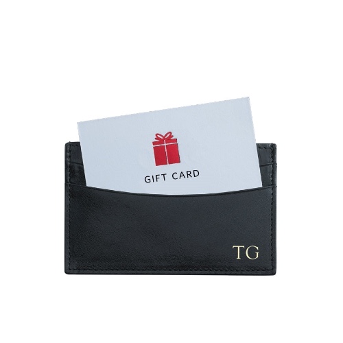 Gift Card with Personalized Leather Card Case - 250 / Men's Black