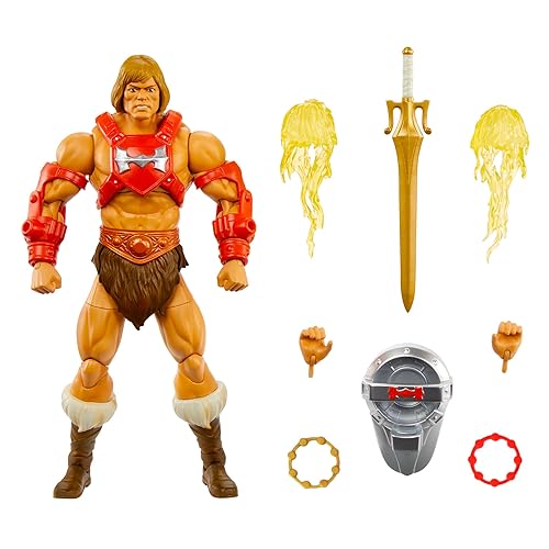 Masters of the Universe Masterverse New Eternia Action Figure & Accessories, Thunder Punch Deluxe Motu Collectible with 30 Articulations, 7-inch - He-Man