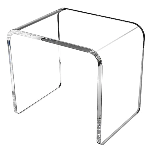 EYCIEROT 15.7 "x11 x15.7 Acrylic Bathroom Shower Stool U-Shaped Shower Bench for Indoor Showers Clear Shower Chair Bathroom Seat Weight Capacity 300 lbs Also Used for Bathroom Vanity Bench