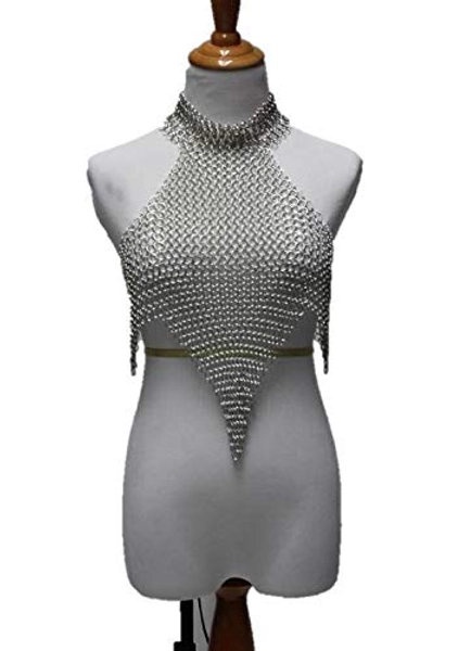 Advik Enterprises27 Chainmail Aluminium Chain Mail Bra Worn Viking Top Bikini Sexy Style