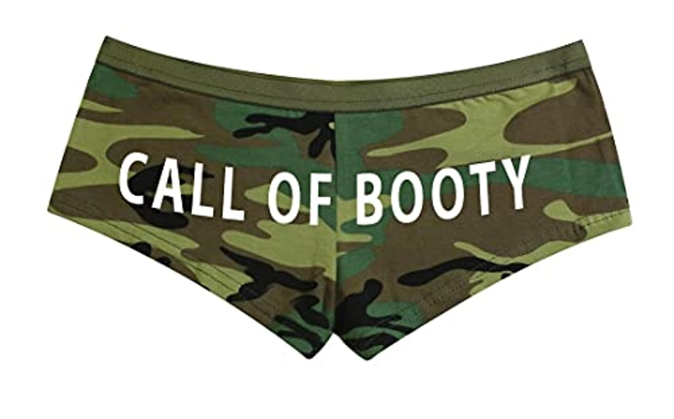 Call Of Booty Women's Gamer Army Camo Underwear Hipster Boy Shorts Military Print
