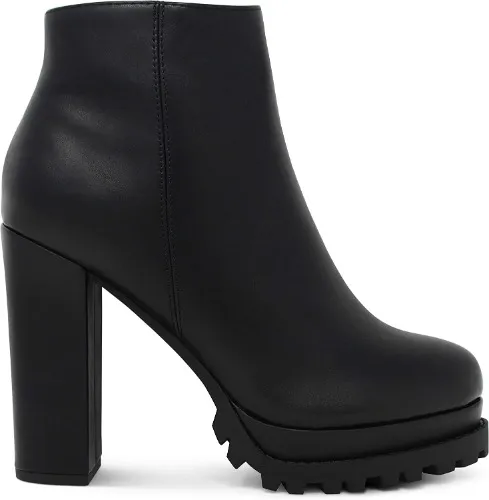 MARCOREPUBLIC Uganda Women's Round Toe Chunky Block Stacked Heels Ankle Booties Boots
