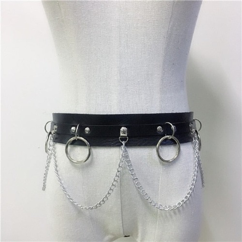 'Envy' Faux Leather Star Harness and O Ring Belt. - Bottom ONLY / One Size