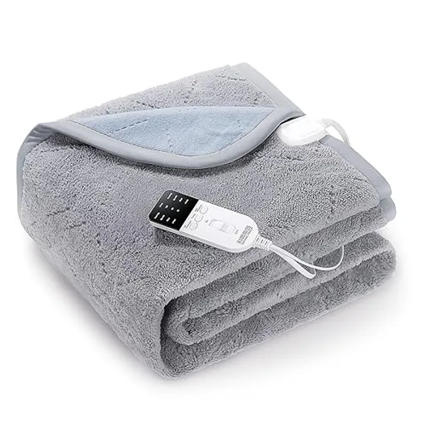 H2 Life Elektrische Heizkissen WäRmedecke Heizdecke,Auto Shutoff,Double 180 * 150cm,4 Heat Settings,Waterproof Safety Electric Protection,Energy Efficient,Auto-Off Timer Bed Heat Blanket,CE RoHS